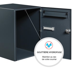 Boîte à colis normalisée ECLIPSE acier anthracite mat RENZ, 1 porte extérieure