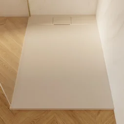 Receveur de douche extraplat, résine, beige L.70 x l.120 cm, Neo