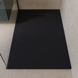 Receveur de douche extraplat, résine, noir L.120 x l.80 cm, Neo