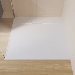 Receveur de douche extraplat, résine, blanc L.100 x l.100 cm, Neo