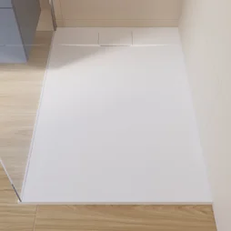Receveur de douche extraplat, résine, blanc L.120 x l.80 cm, Neo