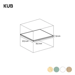 Tablette spaceo kub pin  h1.6xl2.7xp31.5cm