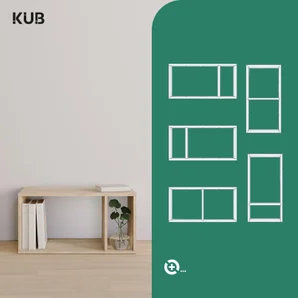 Cube de rangement SPACEO Kub blanc 2x1 cases H70.5xL36 x P31.7cm