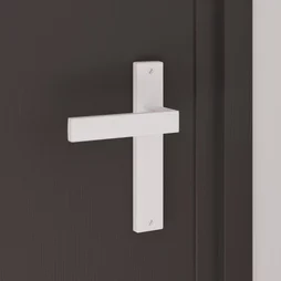 Poignée sur plaque Abby sans trou blanc mat 165mm INSPIRE