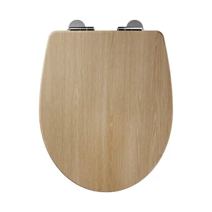 Abattant wc bois compresse purity frein de chute declip chene sensea