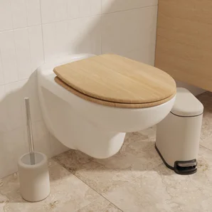Abattant wc bois compresse purity frein de chute declip chene sensea