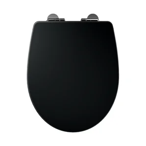 Abattant wc bois compresse purity frein de chute declip noir sensea