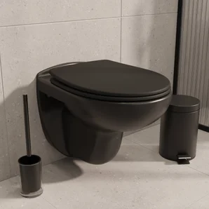 Abattant wc bois compresse purity frein de chute declip noir sensea