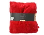 Plaid noel polyester tricote rouge uni 130x170x1.5cm