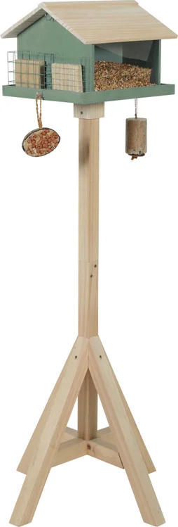 Mangeoire oiseaux du jardin sur pied flora xl 54x54x140cm sauge Zolux