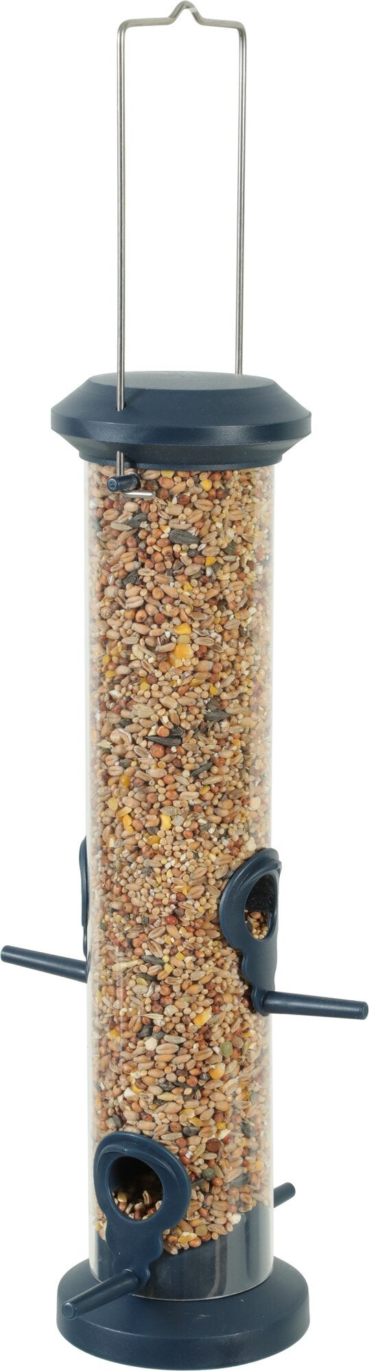 Mangeoire oiseaux du jardin silo 4 perchoirs 13x13x42cm marine Zolux