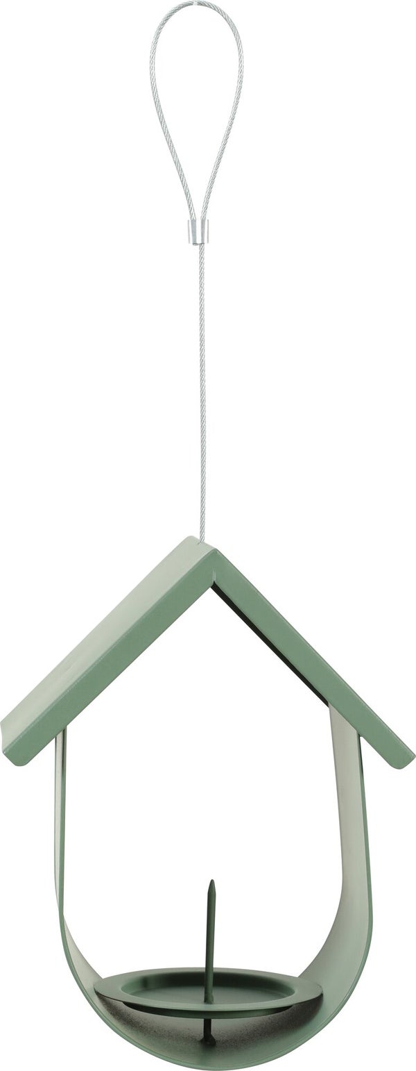 Support boule de graisse geante cabane metal 14.6x12x28cm sauge Zolux