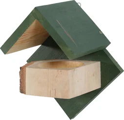 Mangeoire oiseaux du jardin bois 17mm hut m 250x165x275mm vert Zolux