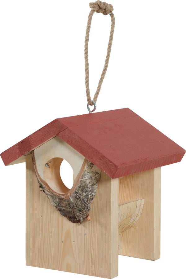 Mangeoire oiseaux du jardin bois 17mm hut l 205x210x215cm rouge Zolux