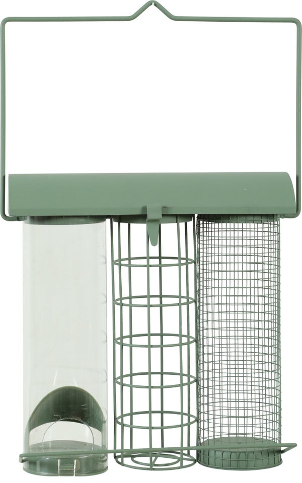 Mangeoire oiseaux du jardin trio metal/plast 75x210x350mm sauge Zolux