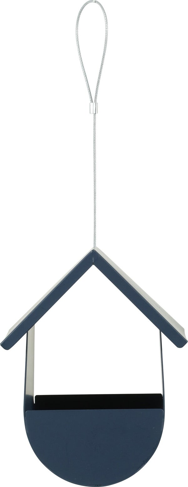 Mangeoire oiseaux du jardin cabane metal 135x120x325mm marine Zolux
