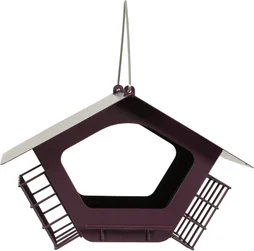 Mangeoire oiseaux du jardin cabane duo xl 30x19x20cm cerise Zolux