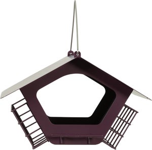 Mangeoire oiseaux du jardin cabane duo xl 30x19x20cm cerise Zolux