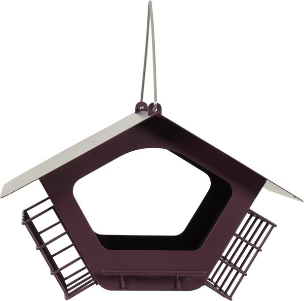 Mangeoire oiseaux du jardin cabane duo xl 30x19x20cm cerise Zolux