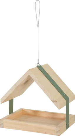 Mangeoire oiseaux du jardin bois métal xl 26x20x20cm sauge Zolux