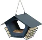 Mangeoire oiseaux du jardin cabane duo xl 30x19x20cm marine Zolux