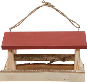 Mangeoire oiseaux du jardin bois 17mm hut xl 360x225x245mm rouge Zolux