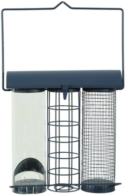 Mangeoire oiseaux du jardin trio métal/plast 75x210x350mm marine Zolux