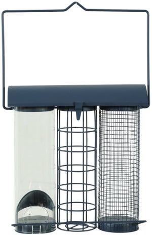 Mangeoire oiseaux du jardin trio metal/plast 75x210x350mm marine Zolux