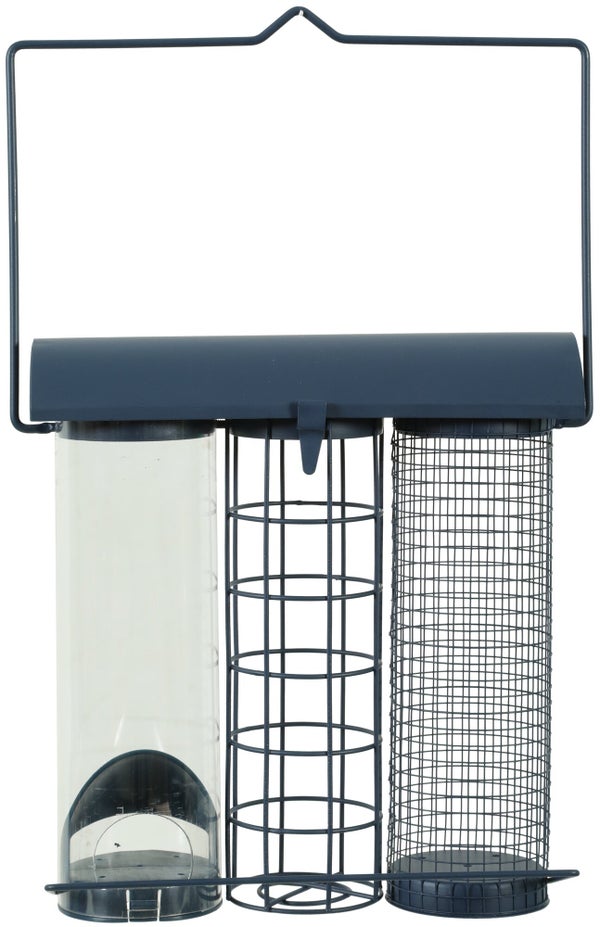 Mangeoire oiseaux du jardin trio metal/plast 75x210x350mm marine Zolux