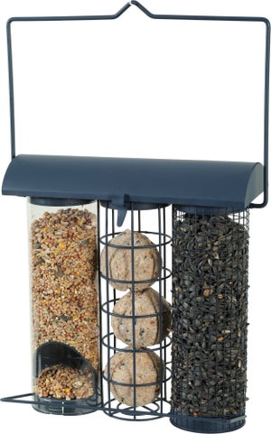 Mangeoire oiseaux du jardin trio metal/plast 75x210x350mm marine Zolux