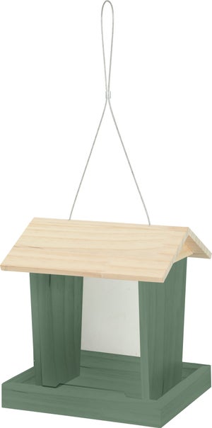 Mangeoire oiseaux du jardin bois flora 3 200x219x236mm sauge Zolux