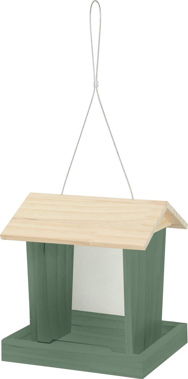Mangeoire oiseaux du jardin bois flora 3 200x219x236mm sauge Zolux