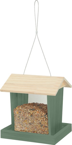 Mangeoire oiseaux du jardin bois flora 3 200x219x236mm sauge Zolux
