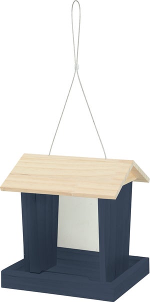 Mangeoire oiseaux du jardin bois flora 3 200x219x236mm marine Zolux