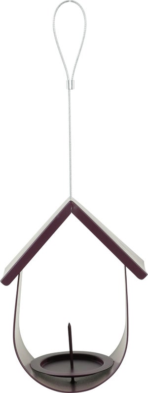 Support boule de graisse geante cabane metal 14.6x12x28cm cerise Zolux