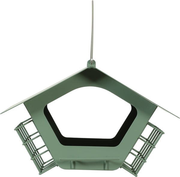 Mangeoire oiseaux du jardin cabane duo xl 30x19x20cm sauge Zolux