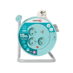 Enrouleur avec terre L.15 m H05VV-F 3G1 mm², LEXMAN