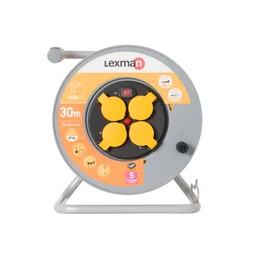 Enrouleur avec terre L.30 m H07RN-F 3G1.5 mm², LEXMAN