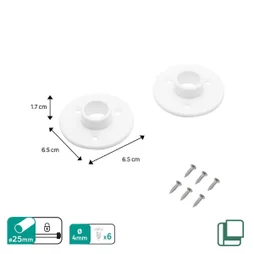 Lot de 2 supports de barre de penderie ronds