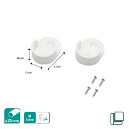Lot de 2 supports de barre de penderie ronds