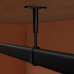 Support plafond extensible SPACEO pour barre de penderie Ovale 30X15mm noir