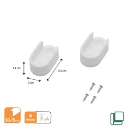 Lot de 2 supports de barre de penderie ovales