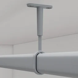 Support plafond extensible SPACEO pour barre de penderie Ovale 30X15mm gris