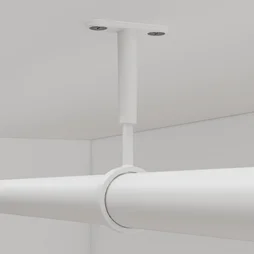Support plafond extensible SPACEO pour barre de penderie ronde D25mm blanc