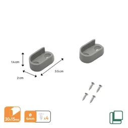 Lot de 2 supports de barre de penderie ovales