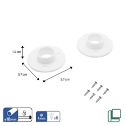 Lot de 2 supports de barre de penderie ronds