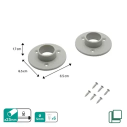 Lot de 2 supports de barre de penderie ronds