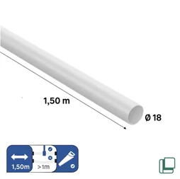 Barre de penderie fixe SPACEO blanc rond