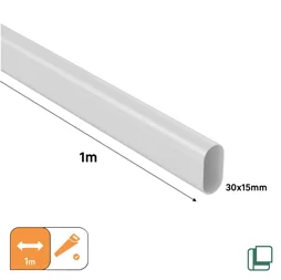 Barre de penderie fixe SPACEO blanc ovale