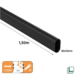 Barre de penderie fixe SPACEO noir ovale